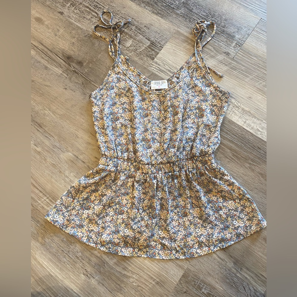 Sienna Sky Shoulder-Tie Straps Cami Floral Print XS